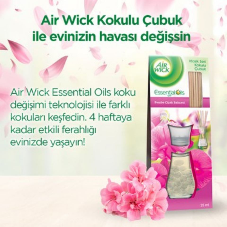 Air Wick Kokulu Çubuklar Pembe Çiçek Bahçesi Oda Kokusu 25 ml
