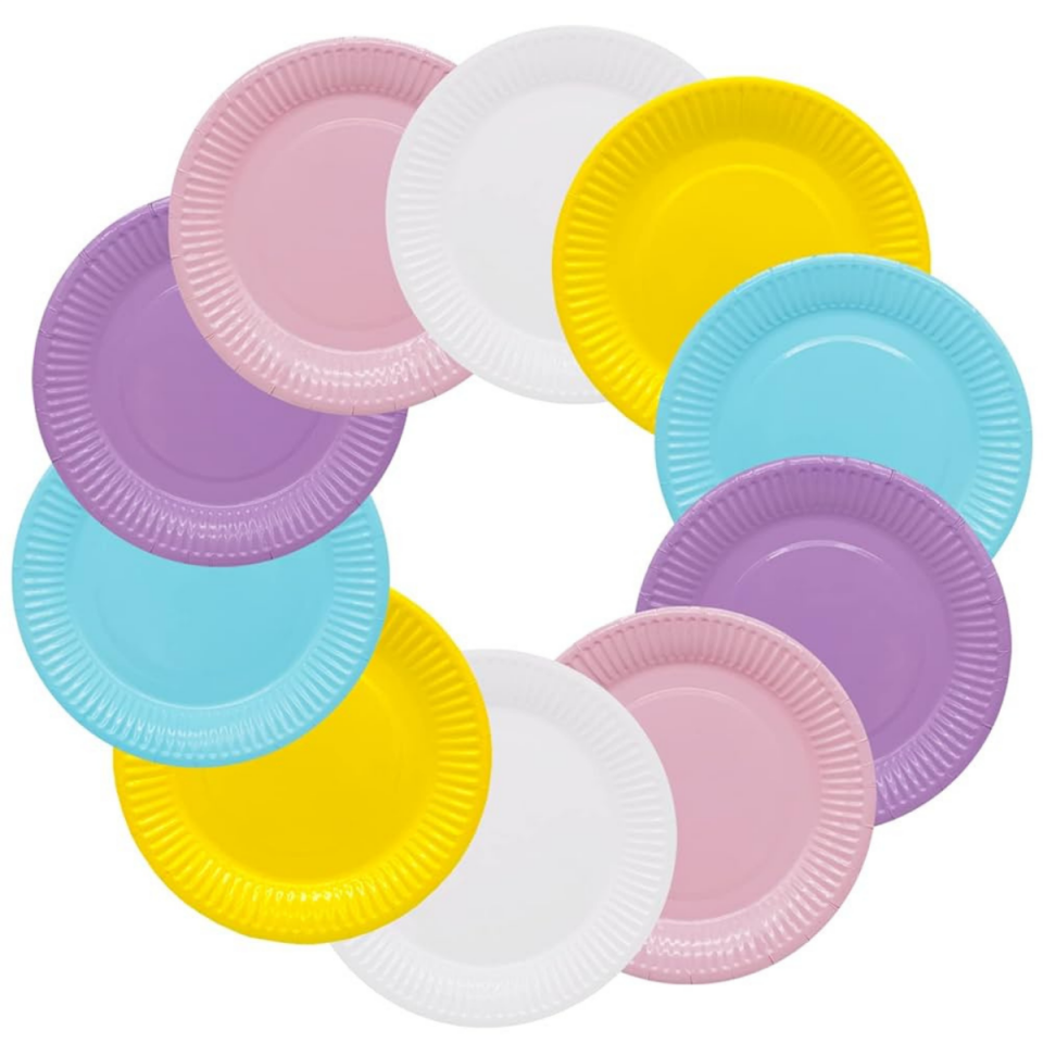 Renkli Lüks Plastik Tabak  5 li 22 Cm