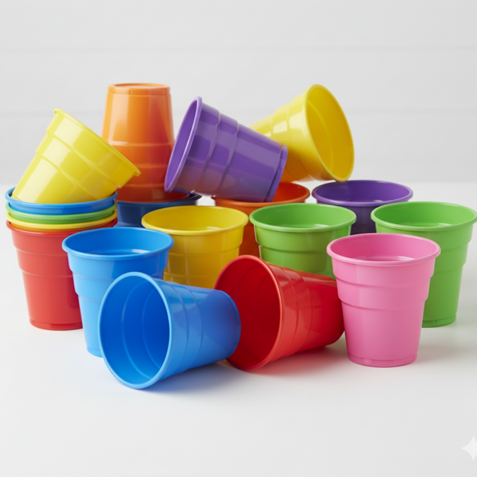 Renkli Lüks Plastik Bardak 10 Adet