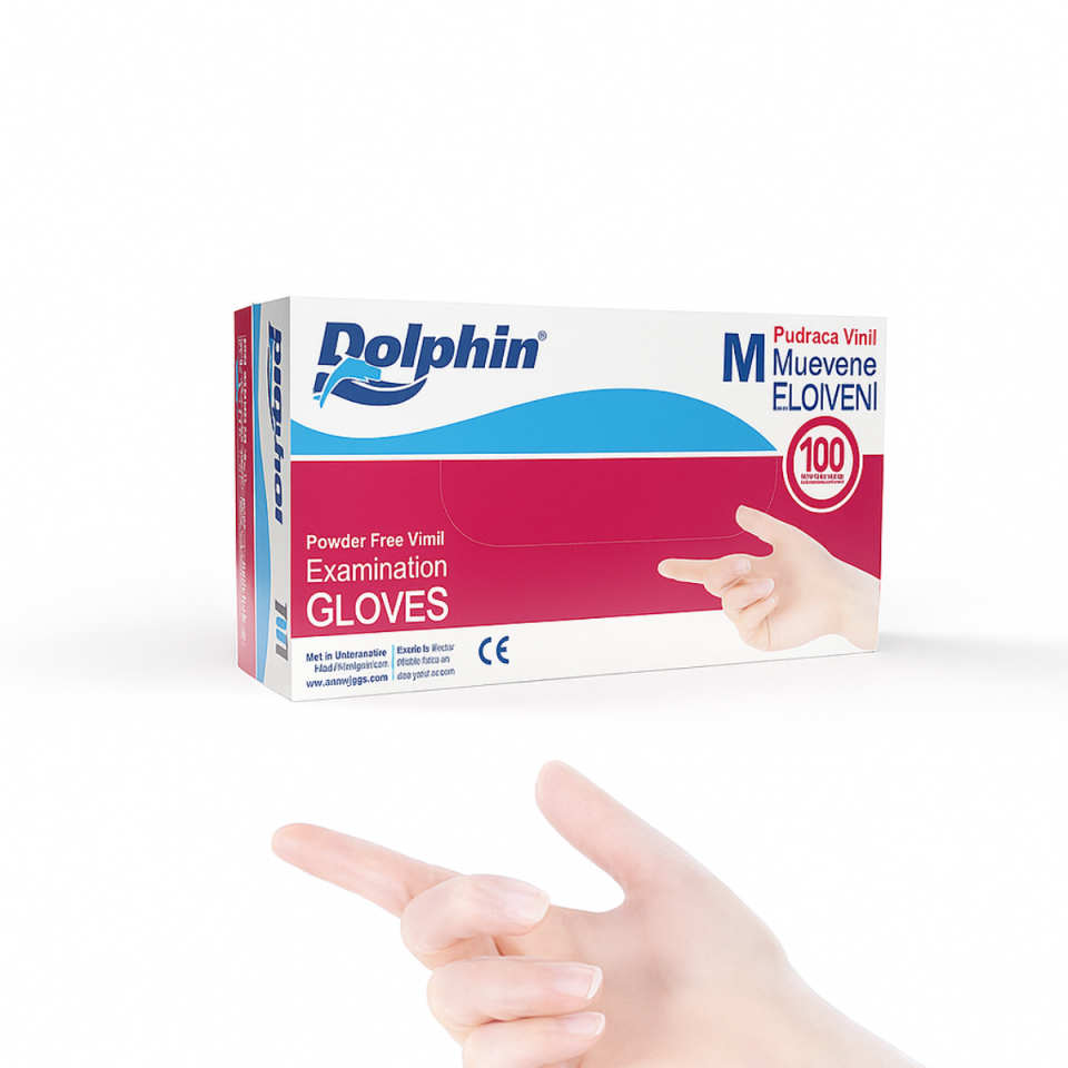 Dolphin Beyaz Vinil Eldiveni Pudrasız M 100 Adet