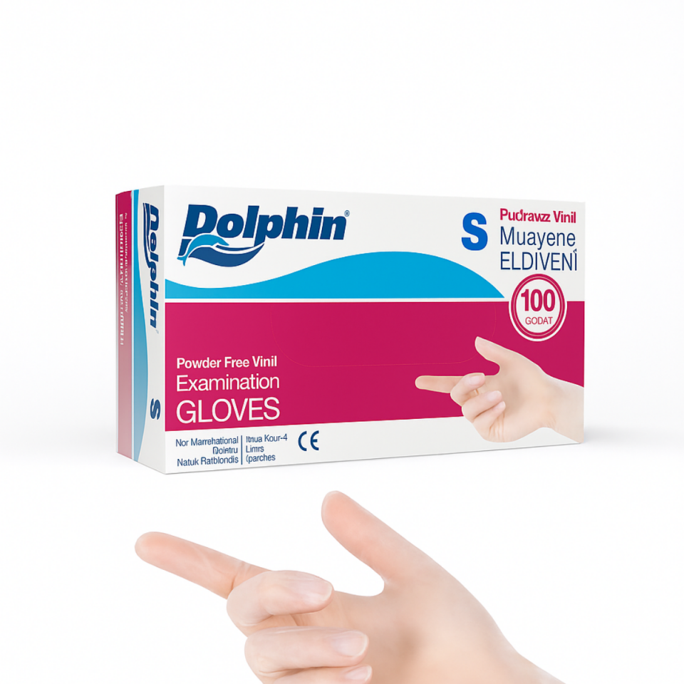 Dolphin Beyaz Vinil Eldiveni Pudrasız S 100 Adet